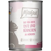 6x 400g MjAMjAM Duo canard tendre & poulet aux carottes nourriture pour chat humide