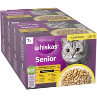 Jumbopack Whiskas 7+ Senior 96 x 85 g pour chat - Sélection de volaille en sauce