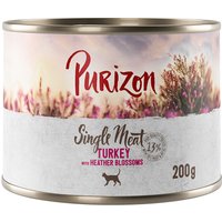 Purizon Single Meat 6 x 200 g - Kalkon med ljungblommor