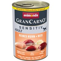 Lot animonda GranCarno Adult Sensitive 24 x 400 g pour chien - pur poulet, riz