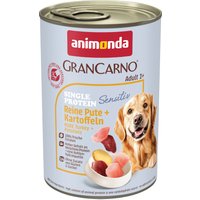 animonda GranCarno Adult Single Protein Sensitive 6 x 400 g - Ren kalkon & potatis