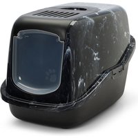 Maison de toilette Savic Nestor Marble pour chat - noir / blanc marbré
