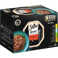 Sheba Varieties 12 x 85 g portionsform - Sauce Collection (kanin; öring; kyckling; kalkon & kyckling)