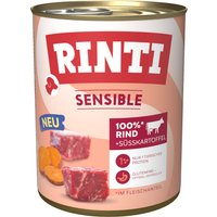 Lot économique RINTI Sensible 12 x 800 g pour chien - bœuf, patates douces