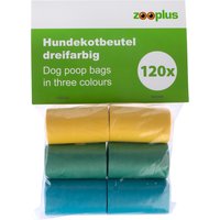 Hundbajspåsar tre färger - 6 rullar à 20 påsar (120 påsar)