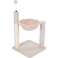 TIAKI Shearly krabpaal met hangmat beige kat