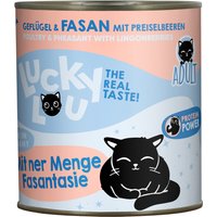 6x800g Lucky Lou Adult Gevogelte & Fazant natvoer voor katten