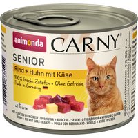 6x200g Senior bœuf, poulet, fromage Animonda Carny - Pâtée pour chat