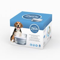Zeus Fresh & Clear dricksfontän med stänkskydd - Dricksfontän 1,5 liter