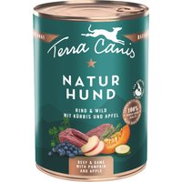 12x400 g Terra Canis Naturhund Bœuf et Gibier avec potiron et pomme nourriture pour chien humide