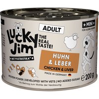 6x200g Lucky Jim MINI Adult poulet et foie nourriture humide pour chien