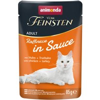 animonda vom Feinsten Adult Raffinesse en salsa 48 x 85 g - Pack Ahorro - con pollo y pavo