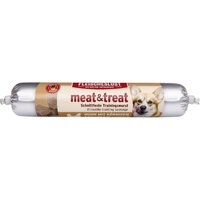 80 g saucisse Fleischeslust meat & treat pour chien poulet avec fromage frais granuleux