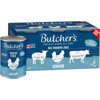 6x 400g Butcher's Junior Original's graanvrije mixverpakking (3 soorten) droog hondenvoer