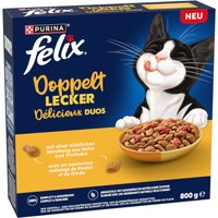 2x800g Felix Dubbel lekker Kip & Kalkoen Kattenvoer droog