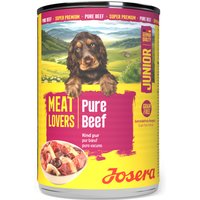Pack économique 24 x 400 g Josera Meat Lovers Junior Menu Bœuf nourriture pour chien humide