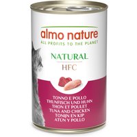 24 x 140 g Almo Nature HFC Kattenvoer - Tonijn & Kip - Voordeelpakket