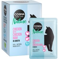 Cosma Nature i portionspåse 6 x 50 g - Kyckling & kycklingskinka