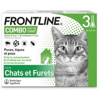 Combo Frontline® 3 pipettes Spot-on Chat contre puces, tiques et poux