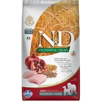 Multipack risparmio! 2 x 12 kg Farmina N&D Crocchette cane - Ancestral Grain Adult Medium & Maxi Pollo e Melograno