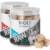 Blandpack: 2 sorter Wolf of Wilderness - RAW Snacks High Valley & Blue River (160 g)
