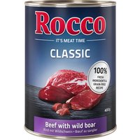 Rocco Classic 12 x 400 g Alimento umido per cani - Manzo con Cinghiale