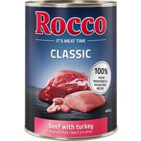 24x400g Rocco Classic boeuf, dinde - Pâtée pour chien
