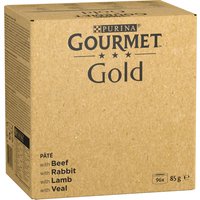 Jumbopack: Gourmet Gold 96 x 85 g - Fin paté: nötkött, kanin, lamm, kalvkött