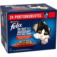 24x85g Felix Tendres Effilés en gelée sélection à la viande - Pâtée pour chat