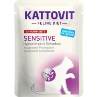 24x85g Sensitive poulet, canard Kattovit - Pâtée pour chat
