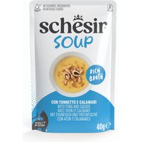 Schesir Kattsoppa 12 x 40 g i portionspåsar - Tonfisk och bläckfisk