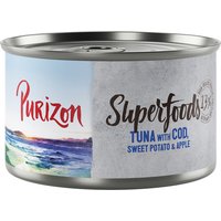 Purizon Superfoods 12 x 140 g - Tonfisk med torsk, sötpotatis & äpple