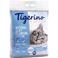 Litière Tigerino Premium Febreze Cotton Fresh pour chat - 12 kg