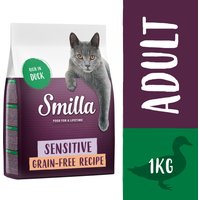 Testez-les : croquettes Smilla 1 kg pour chat - Adult Sensitive sans céréales, canard