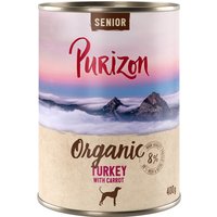 Purizon Ekologisk 6 x 400 g - NY Senior ekologisk kalkon med ekologiska morötter