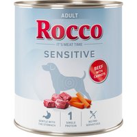 6x800g Rocco Sensitive bœuf et carottes pâtée pour chien