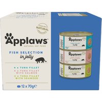 12x70g Applaws Adult sélection de poissons en gelée - Pâtée pour chat