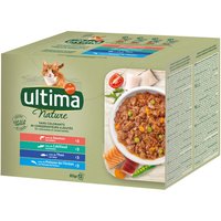 48x85g Ultima Nature saumon, cabillaud, thon, poissons de l'océan - Pâtée pour chat