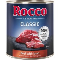 Rocco Classic 24 x 800 g Alimento umido per cani - Manzo con Agnello