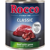 6x800g Rocco Classic bœuf, gibier - Pâtée pour chien