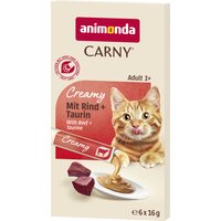 animonda Carny Adult Creamy - 6 x 16 g nötkött & taurin