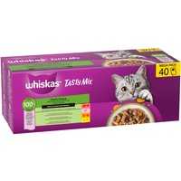 40x85g Whiskas Tasty Mix chef's choice en sauce (4 variétés) nourriture humide pour chat