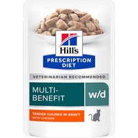 Hill's Prescription Diet w/d com frango saquetas para gatos - 12 x 85 g