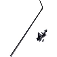 Fixation TIAKI pour barres télescopiques sur balustrade - lot : fixation + barre téléscopique courbée