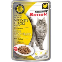 56x 85g Super Benek Filets in saus kalkoen natvoer voor katten