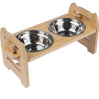 Gamelle double Modern Living Ubud avec support en bambou pour chien