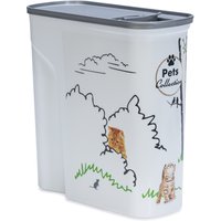 Conteneur à croquettes Curver pour chat - motif jardin : jusqu'à 2,5 kg de croquettes (6 litres)