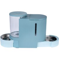 Distributeur d'eau et de nourriture TIAKI, bleu clair pour chien et chat - jusqu'à 2,65 kg de croquettes et 6 L d'eau