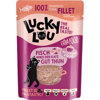 12x70g Extra Food Filet de thon en bouillon Lucky Lou nourriture humide pour chat