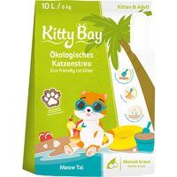 Litière KittyBay Meow Tai manioc marron pour chat - 3 x 10 l (18 kg)